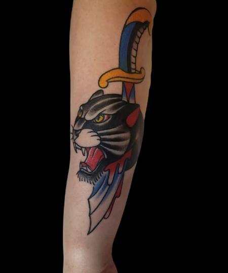 Tattoos - Quade Dahlstrom Panther Dagger - 144394